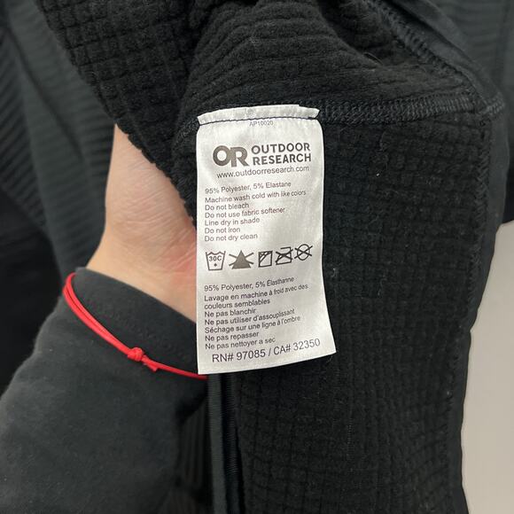 outdoor research black women's tech grid quarter zip fleece pullover thermal top - Picture 6 of 7